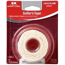Mueller Golfer's Grip Tape 1" x 5 yds Lightweight Tears Easy Custom Application
