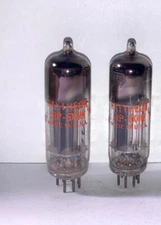 1957 Raytheon 6X4W EZ90 JAN Mil-Spec Rectifier Tubes, Matched Pair, NOS, Tested
