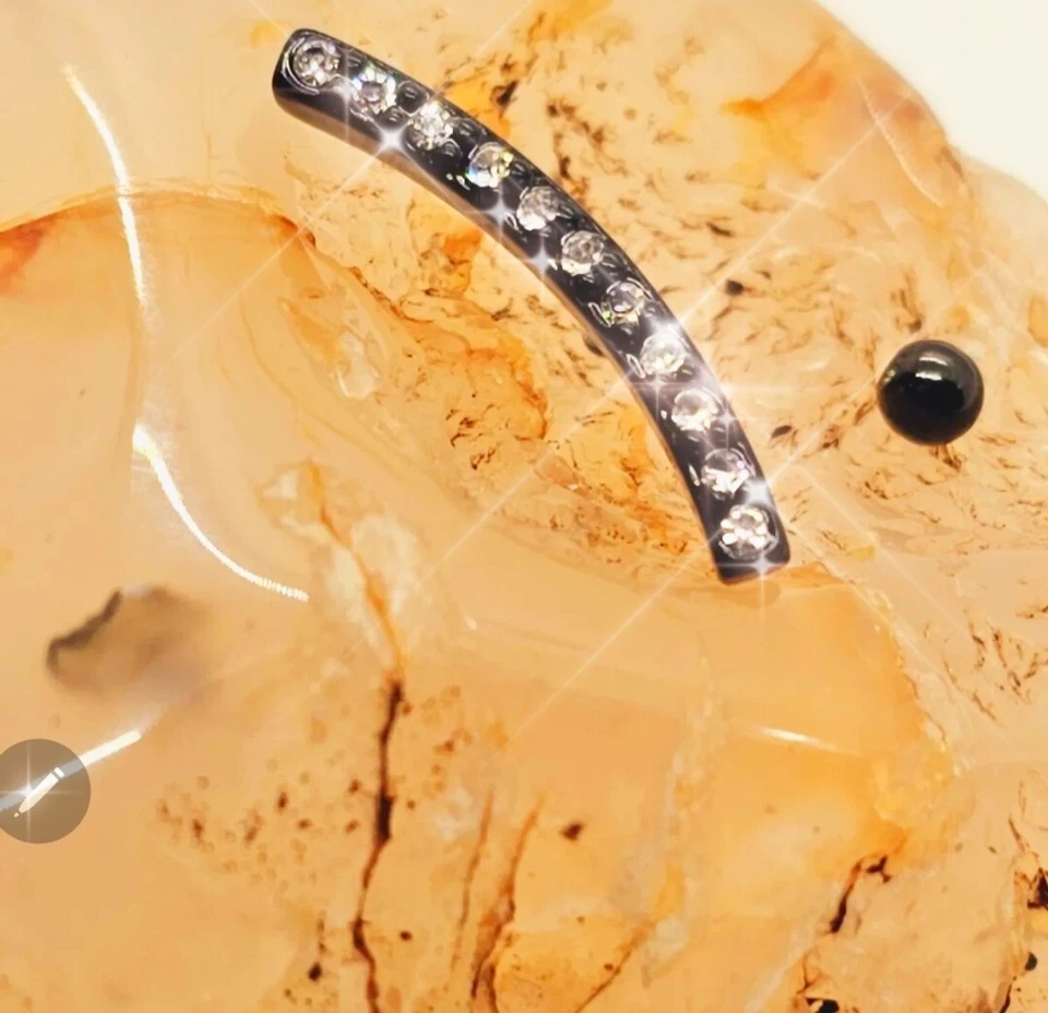 Joyería de oreja hélice curva estrás de metal negro para uno nueva con caja Foto 2 de 4