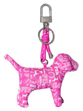 Victoria's Secret Pink 7.25" Micro Dog Keychain FOB Bag Charm   Pink Gossip NWT