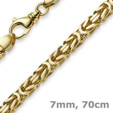 7mm Königskette aus 585 Gold Gelbgold Kette Halskette 70cm Herren, Goldkette