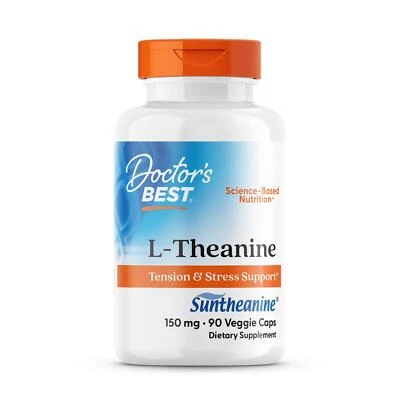Doctor's Best L-Theanine with Suntheanine 150mg 90 Veggie Capsules Sleep Support