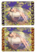 A Pair of Beautiful Fairy Ladies Sleeping - Single Modern Wide Swap P/Cards