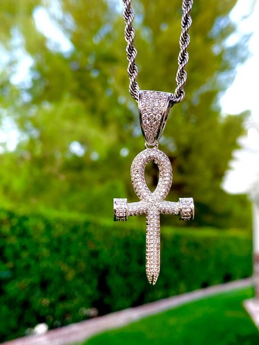 Men's 14k White Gold Finish Ice 