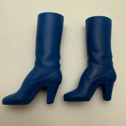 Vintage 1970s Mego 12” Cher Wonder Woman Barbie Doll Knee-High Heeled Blue Boots