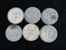 Early German One mark 6 Coins lot