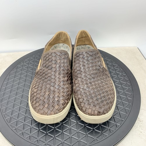 Olukai Lae'ahi Lauhala Shoes Men Size 9.5 Slip On Sneakers Brown Leather Woven - Picture 2 of 10