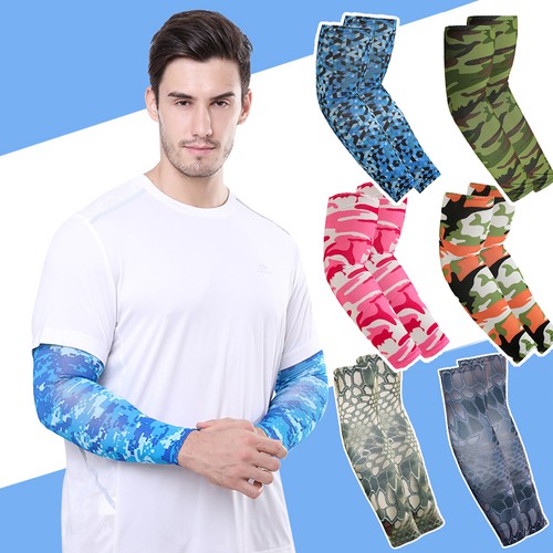 Sun UV Protection Hand Cover Cooling Sports Sleeve Arm Sleeves Cycling Fishing - Picture 11 of 25