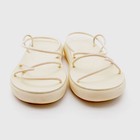 Ladies Ancient Greek Taxidi Strappy Sandal 40 / 9.5 Off-white Leather Flat Shoes — photo 3