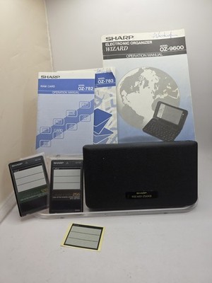 Sharp Wizard OZ-9600 256KB Electronic Organizer + OZ-782 OZ-783 RAM Cards TESTED