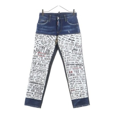 DSQUARED2 DSQUARED 19AW COOL GUY JEAN Painted Button Fly Jeans Denim SKINNY Used