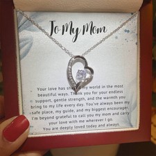 To My Mom Heart Necklace Gift