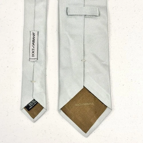 Dolce & Gabbana Italy Men's Frost Mint Blue Geometric Pattern Silk Jacquard Tie image 3