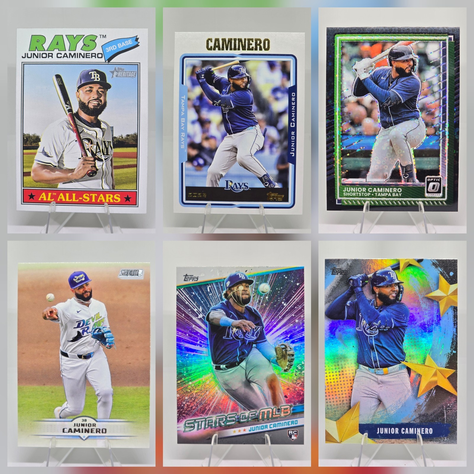 Junior Caminero Rays 6 Card Lot 2024-26 Topps Donruss RC Inserts