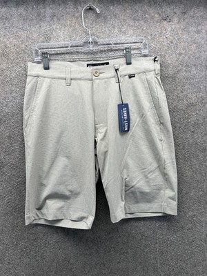 Travis Mathew Shorts Mens 30 Cream Chino Golf Stretch 10 Inseam Casual Summer