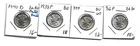 LOT OF 4 UNC PREWAR MERC DIMES36P37P,38P, &40P