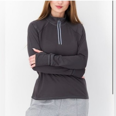 Fourlaps Resolve gray half zip running top jacket thumbholes active