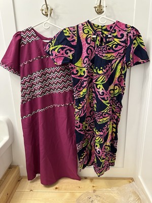  (2) Vintage Handmade Hawaiian Muumuu Size M