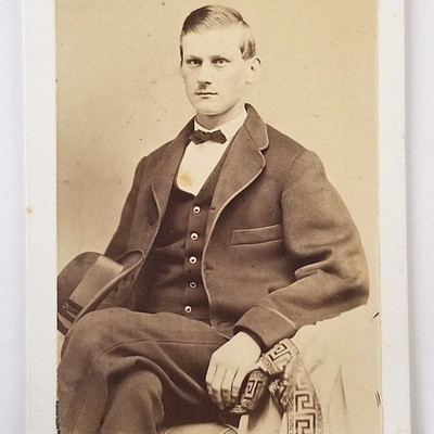 CDV Photo Handsome Dapper Man Holding Hat Hart Watertown NY