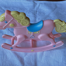 Mattel Barbie Pink Plastic Rocking Horse 1984 Yellow Blue MPN 7901-2119