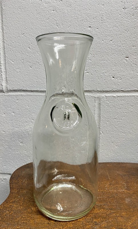 Vintage Paul Masson Embossed Since 1852 Glass Milk Bottle Carafe Decanter Vase 