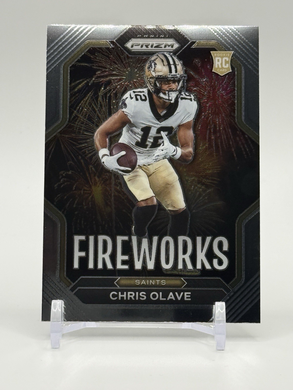 Panini Prizm Fireworks Chris Olave Saints Rookie #F-14 Football 2022