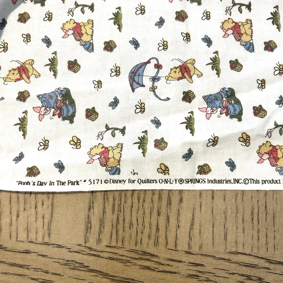 DISNEY FOR QUILTERS POOH'S DAY IN THE PARK #5171 SPRINGS Winnie Piglet 2.5 Yards - Image 3 of 4