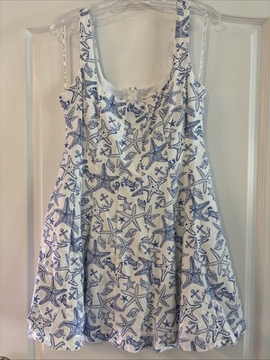 Avec Les Files Size 8 Linen Blend 100% Cotton Lined Dress Pockets