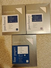 3packs Southworth Paper 8.5"x11", 24 lb/ Gsm Linen Finish White 100 /Ivory 80*2