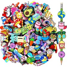 Pencil Topper Decoration 100 PCS Mixed Style Cute Clip Bulk Reward Gift