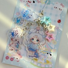 Sailor moon double sided tassel acrylic phonecharm phonestrap keychain