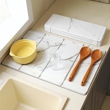 Large Stone Drying Mat Kitchen Counter Easier Cleanup Smart hinge design