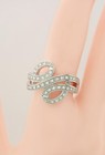GENUINE 0.50 Cts DIAMONDS FANCY LOOPED RING SOLID .925 SILVER - New with Tag — photo 3