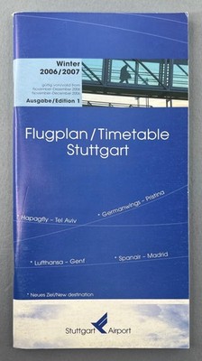 Stuttgart Airport Timetable Winter 2006/2007 Airline Flughafen Flugplan STR Air