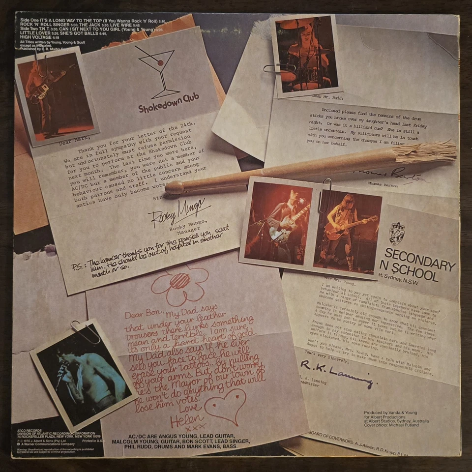 AC/DC – High Voltage / 1976 ATCO Records – SD 36-142 Vinyl, LP, Album - Image 2 of 2