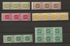 SEYCHELLES KGV Fine MINT Collection of Stamps in STRIPS C/£61.50
