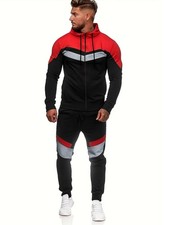 Hoodie Tracksuit 2 Pieces Set for Men Athletic Sports Jogging Sweatsuit Set C...