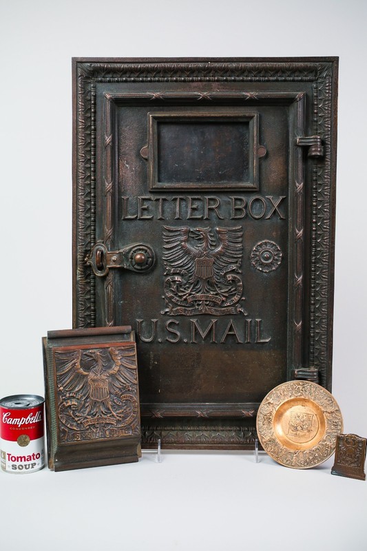 CUTLER US MAIL LETTER BOX LOT WITH MAIL CHUTE, CLIP & TRAY 26+ lbs