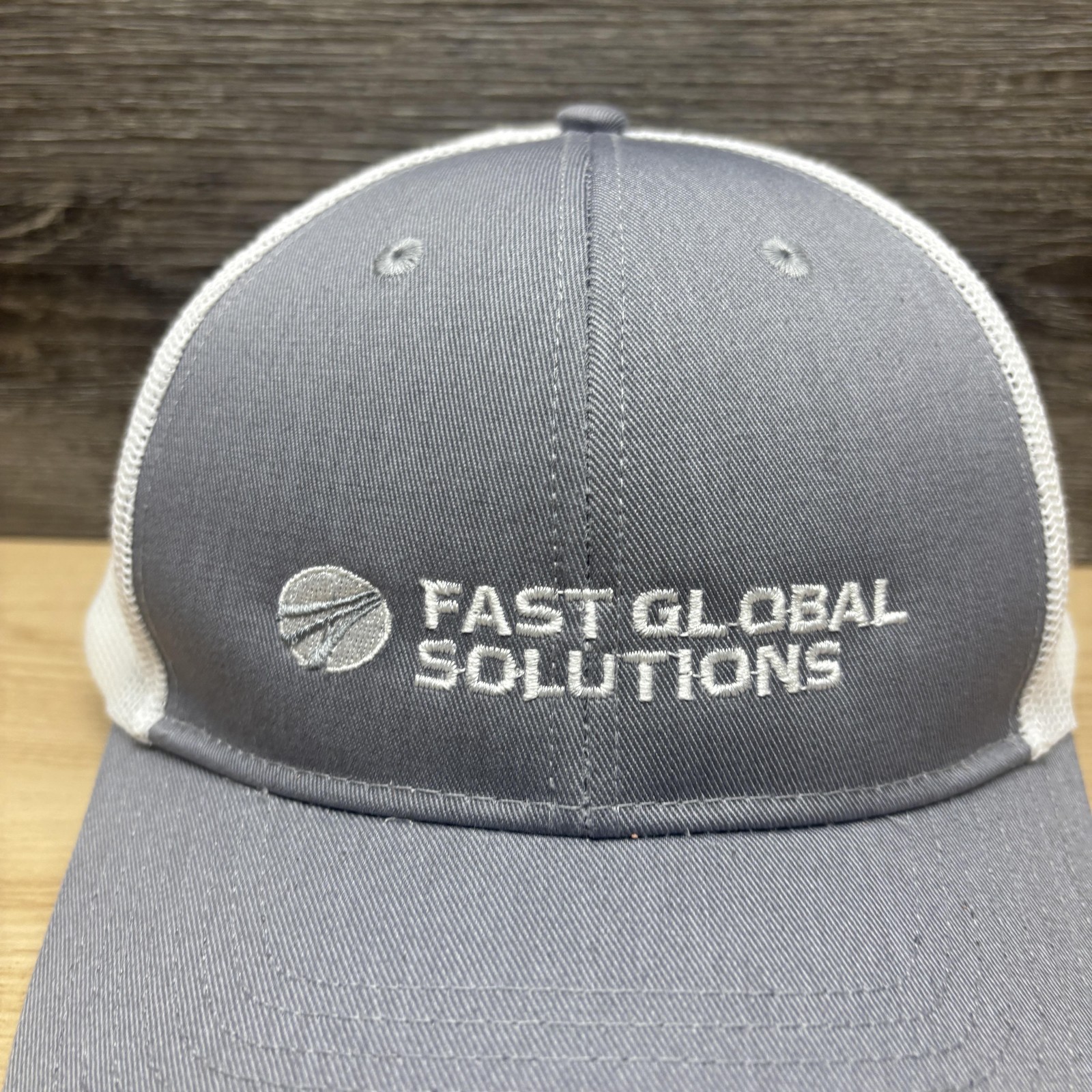 Fast Global Solutions Hat Cap Snap Back Gray Whit… - image 2