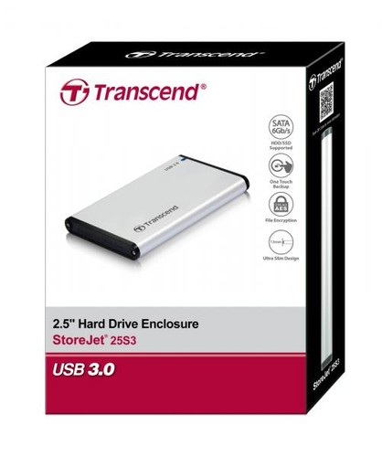 Transcend StoreJet 25S3 SATA 6Gb/s 2.5-inch Hard Drive Enclosure USB3.0 - Picture 3 of 3