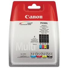 Genuine Canon CLI-551 BK/C/M/Y 4 Colour Ink Cartridge Multipack For PIXMA MG5650