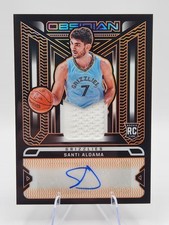2021-22 Panini Obsidian Orange Santi Aldama /25 RPA Rookie Jersey Ink RC 