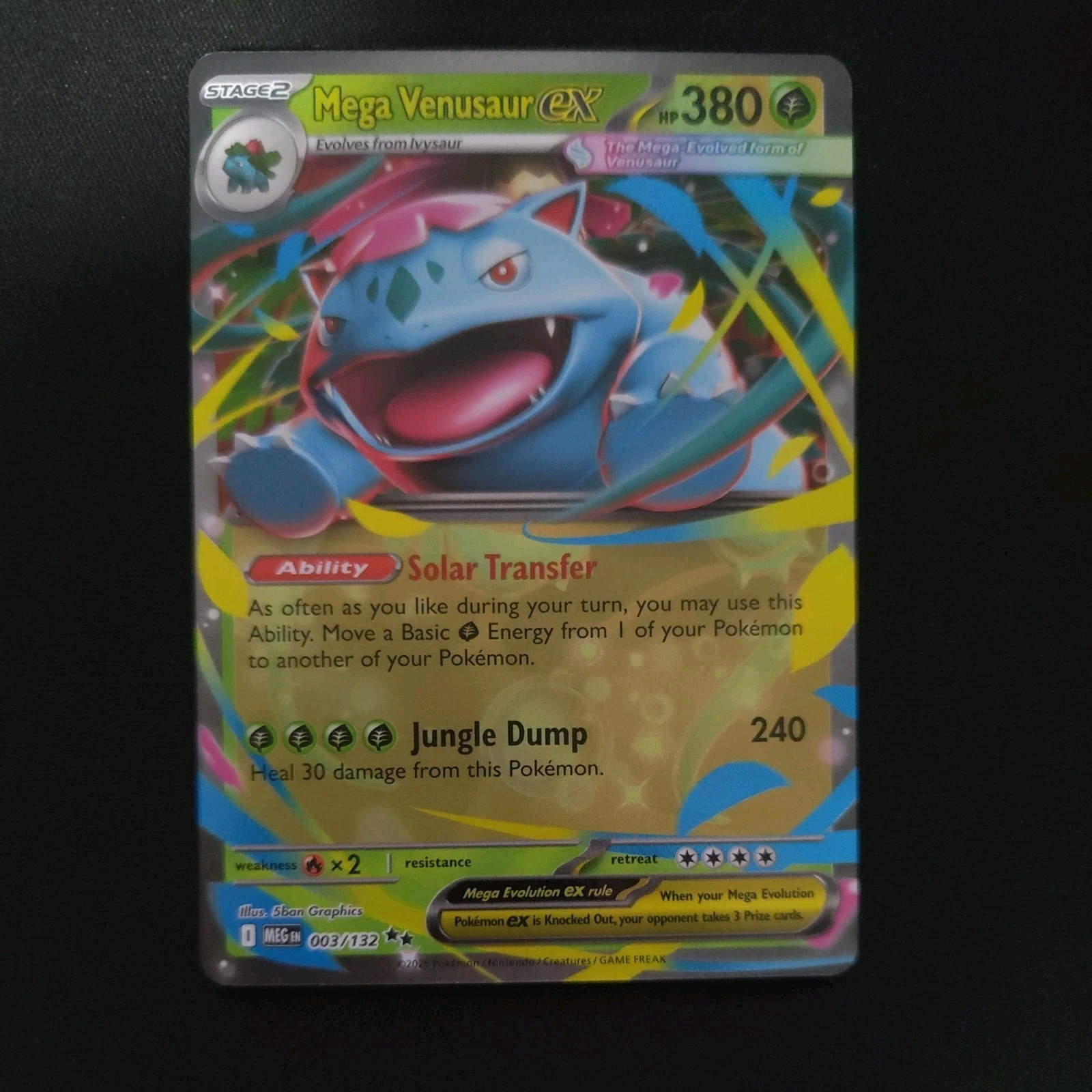 Mega Venusaur ex 003/132 Me01: Mega Evolution Holo NM