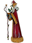 Rustic Metal Cone Santa Figurine w/ Holly & Star Staff Primitive Christmas Décor — photo 9