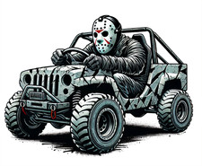 Crystal Lake Off Road Sticker Masked Driver 4x3 Off Road Vinyl Decal Crystal Lake Off Road Sticker Masked Driver 4x3 Off Road Vinyl Decal
