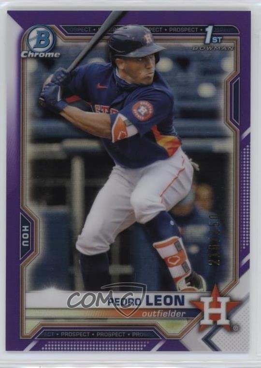 2021 Bowman Chrome Prospects Purple Refractor 210/250 Pedro Leon #BCP-189 6g2