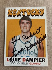 LOUIE DAMPIER 1971-72 TOPPS ROOKIE HAND SIGNED AUTOGRAPH CARD #224 - For Robert