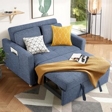 Convertible Sofa Bed, 3-in-1 Sleeper Sofa Pull Out Couch Bed,2-Seater Linen Sofa