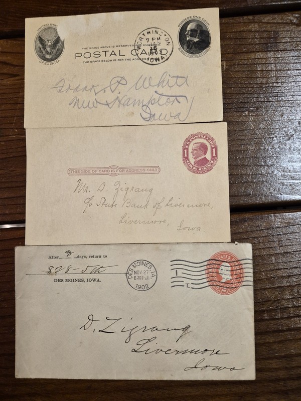 VINTAGE Lot Used ''WILLIAM McKINLEY'' 1c Postcards 1903 &1913-Washington 2c 1902