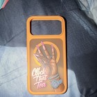 Orange Matte Graphic Print Hard Back Phone Case Cover "Click That Tea"17 pro max — photo 1